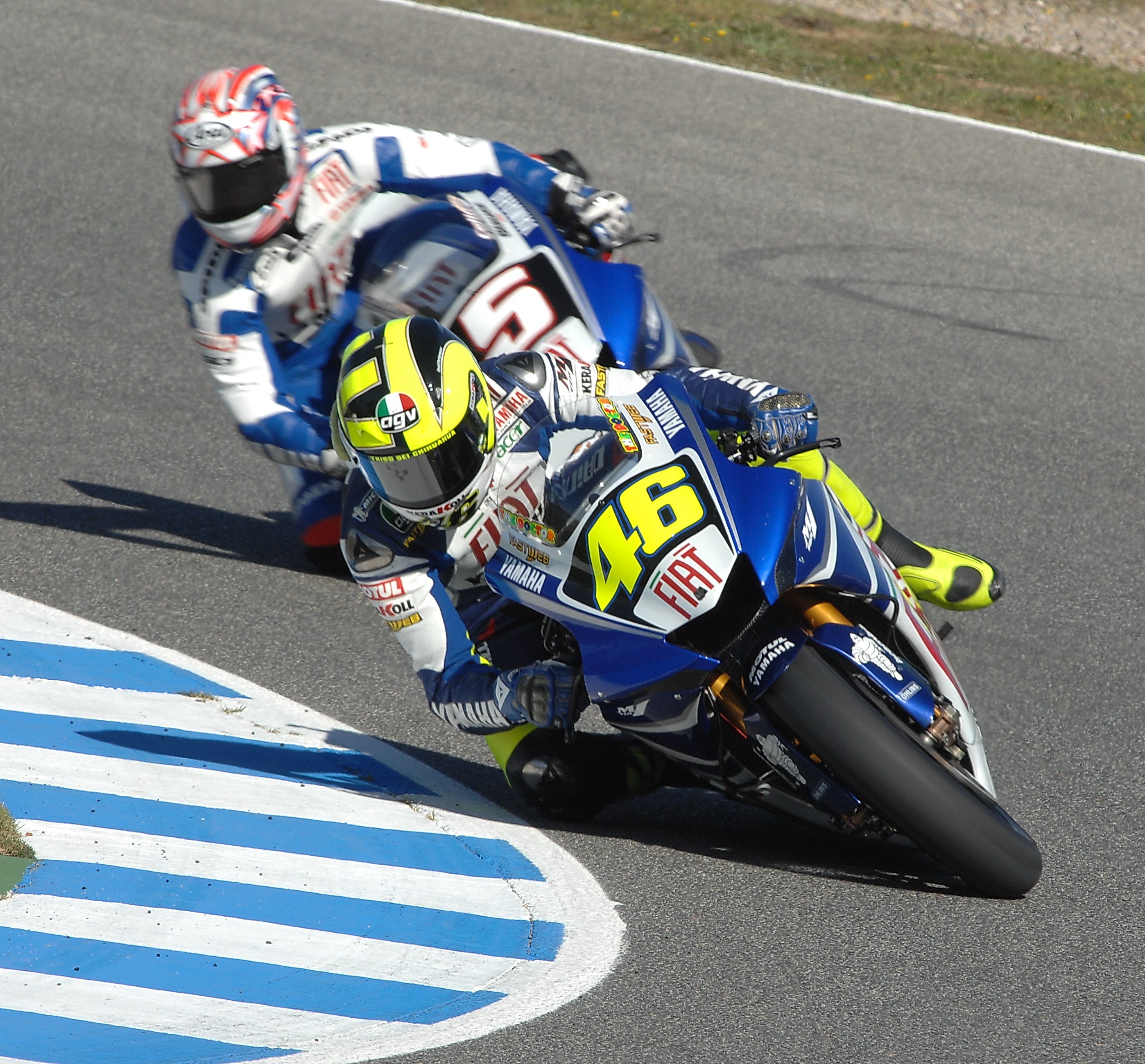 Valentino Rossi and Colin Edwards Moto GP Race Jerez 2007