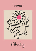 Keith Haring "Flower" Pink