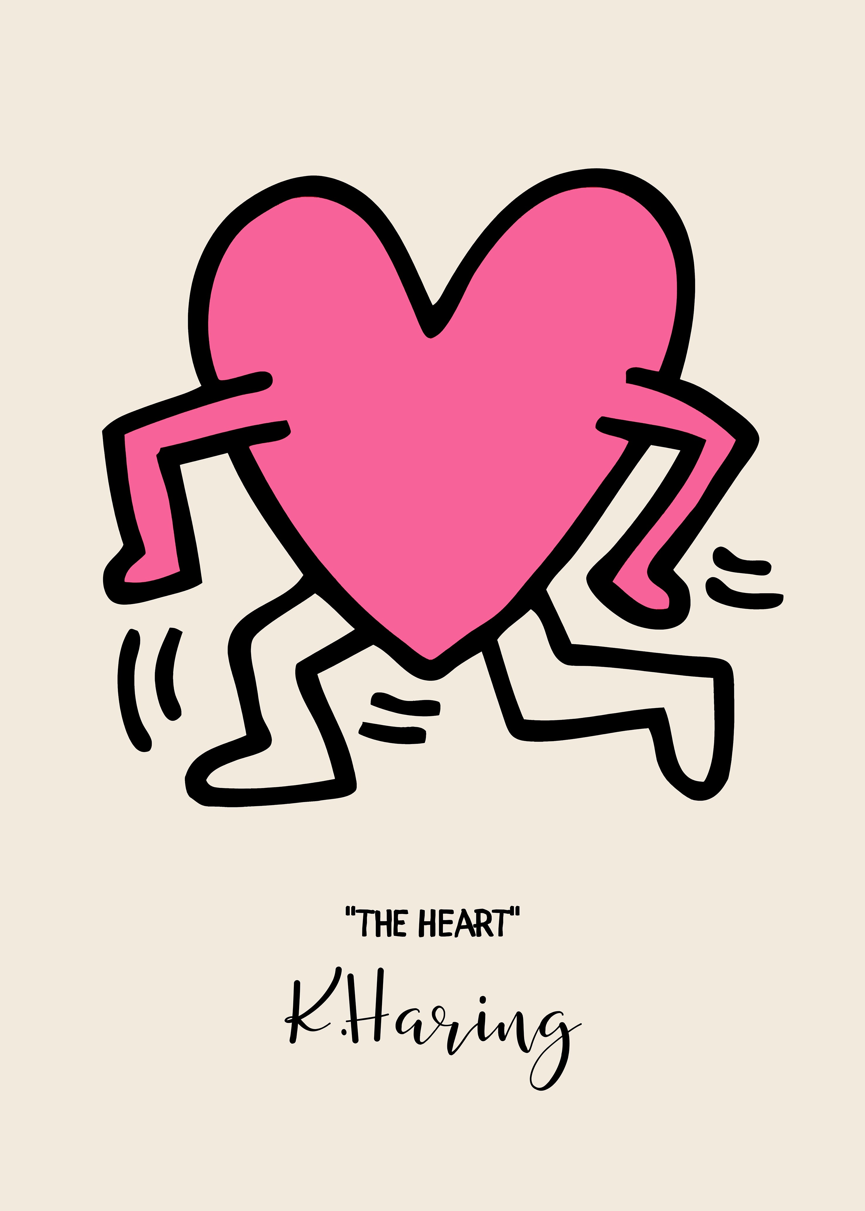 Keith Haring "The Heart" Pink